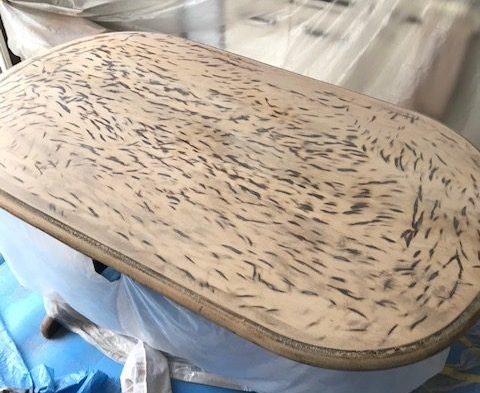 木製テーブルリペア修理工程①研磨作業
